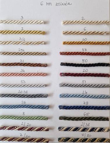 Kárpitoszsinór 6 mm átmérő